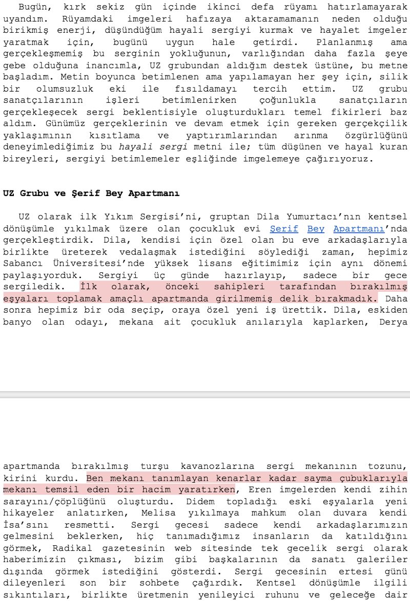 Imaginary Exhibition, page 2 of the text as published in Orta Format