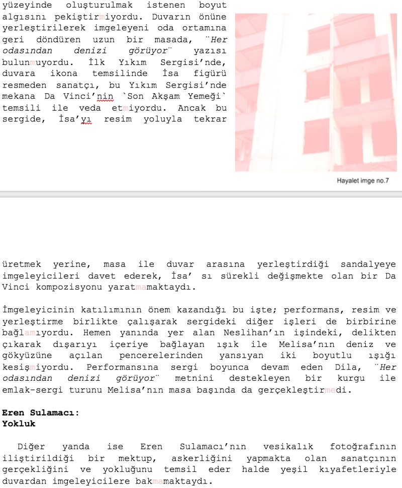 Imaginary Exhibition, page 7 of the text as published in Orta Format